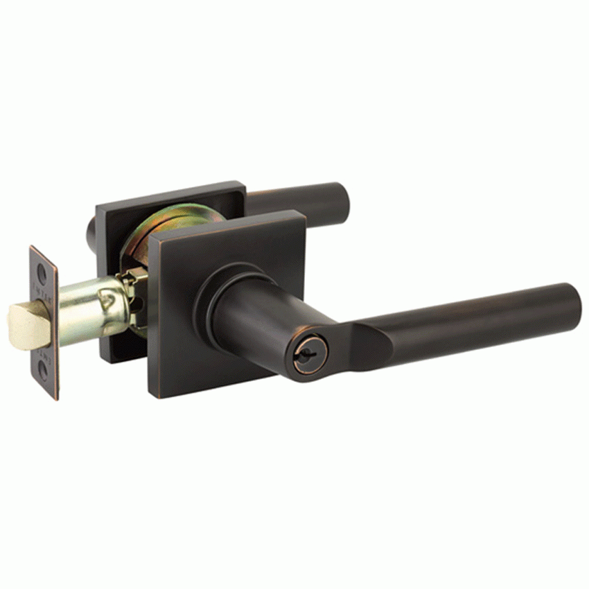 Emtek Solid Brass Luzern Key In Door Lever with Square Rosette EMTEK