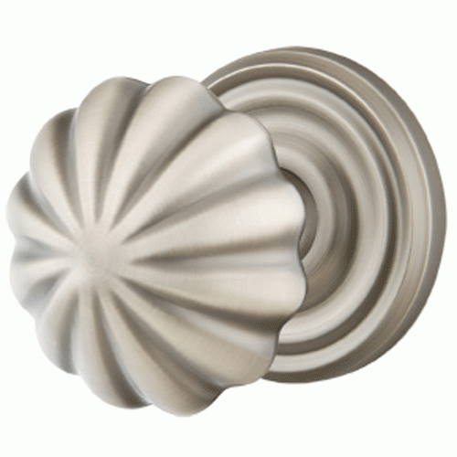 Solid Brass Melon Door Knob Set With Regular Rosette (Several Finish Options) EMTEK