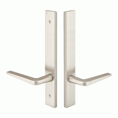 Solid Brass Modern Style Dummy Pair Multi Point Lock Trim (Brushed Nickel Finish) EMTEK