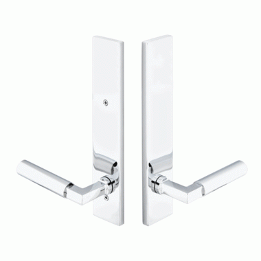 Solid Brass Modern Style Dummy Pair Multi Point Lock Trim (Polished Chrome Finish) EMTEK