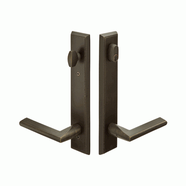 Solid Brass Rectangular Keyed Style Multi Point Lock Trim (Medium Bronze Finish) EMTEK