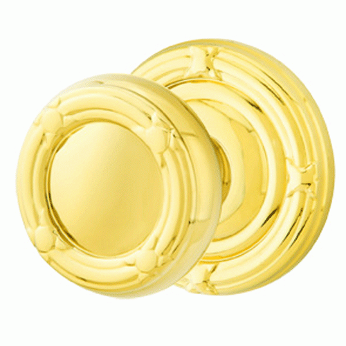 Solid Brass Ribbon & Reed Door Knob Set With Ribbon & Reed Rosette (Several Finish Options) EMTEK