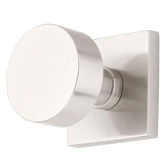 Emtek Solid Brass Round Door Knob Set With Square Rosette (Several Finishes Available) EMTEK