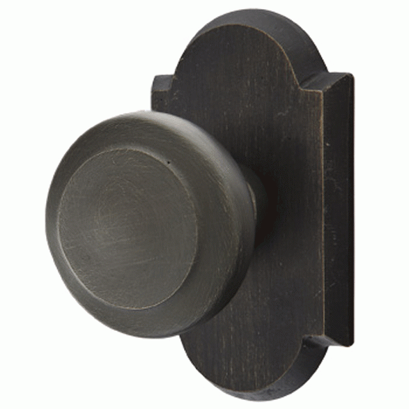 Solid Brass Sandcast Butte Door Knob Set With Arched Rosette (Several Finish Options) EMTEK