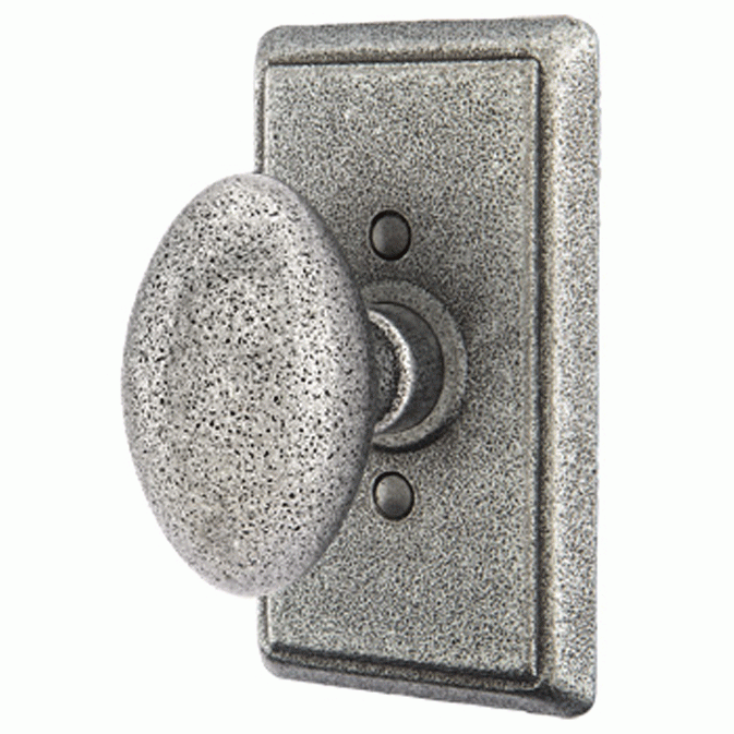 Solid Brass Savannah Door Knob Set With Rectangular Rosette (Several Finish Options) EMTEK