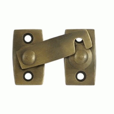 1 3/8 Inch Solid Brass Shutter Bar Door Latch (Antique Brass Finish) DELTANA