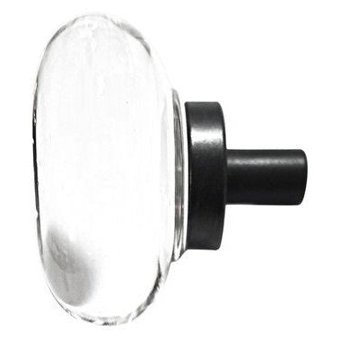 1 1/4 Inch Flat-Faced Round Crystal Glass Cabinet Knobs in Oil Rubbed Bronze COPPER MOUNTAIN HARDWARE