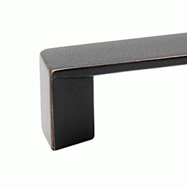 4 1/2 Inch Overall (4 Inch c-c) Brass Trinity Pull (Oil Rubbed Bronze Finish) EMTEK