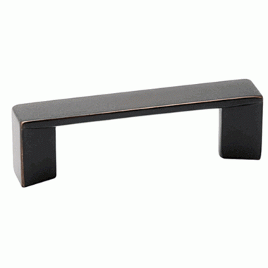 3 1/2 Inch Overall (3 Inch c-c) Brass Trinity Pull (Oil Rubbed Bronze Finish) EMTEK