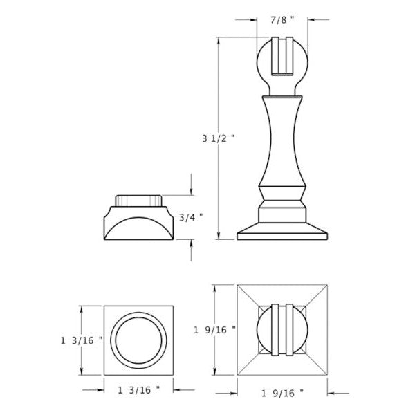 Baseboard/Floor Magnetic Door Hold / Door Stop (Polished Brass Finish) DELTANA