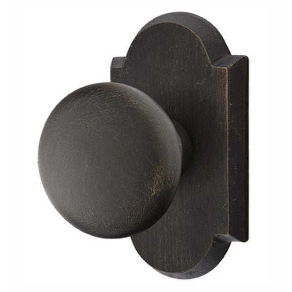 Solid Brass Sandcast Winchester Door Knob Set With Arched Rosette (Several Finish Options) EMTEK