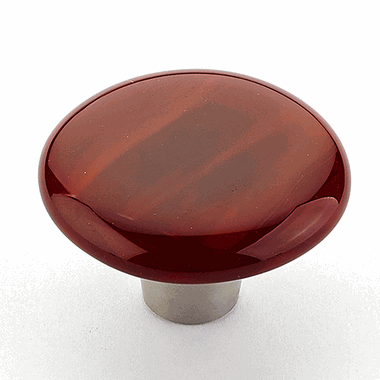 1 1/2 Inch Ice Scarlet Silk Round Knob (Stainless Steel Finish) SCHAUB