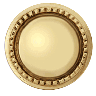 1 1/2 Inch Solid Brass Beaded Round Knob (Lacquered Brass Finish) COPPER MOUNTAIN HARDWARE