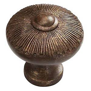 1 1/2 Inch Sunburst Round Cabinet Knob (Highlighted Bronze Finish) SCHAUB