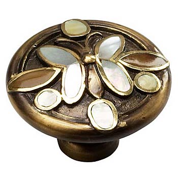 1 1/2 Inch Symphony Heirloom Treasures Round Knob (Antique Brass Finish) SCHAUB