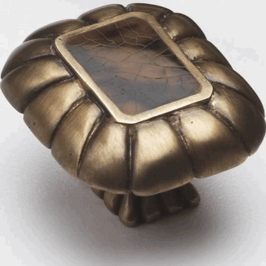 1 1/2 Inch Tiger Penshell Rectangular Cabinet Knob (Estate Dover Finish) SCHAUB