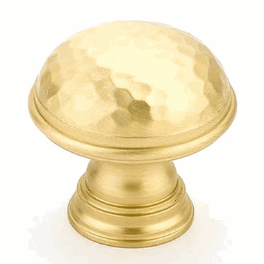 1 1/4 Inch Atherton Hammered Knob (Satin Brass Finish) SCHAUB