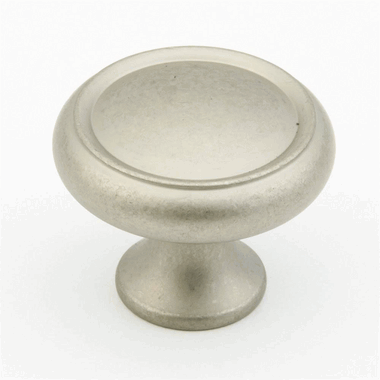 1 1/4 Inch Country Style Round Knob (Distressed Nickel Finish) SCHAUB