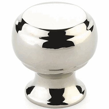 1 1/8 Inch Cabriole Round Knob (Polished Nickel Finish) SCHAUB