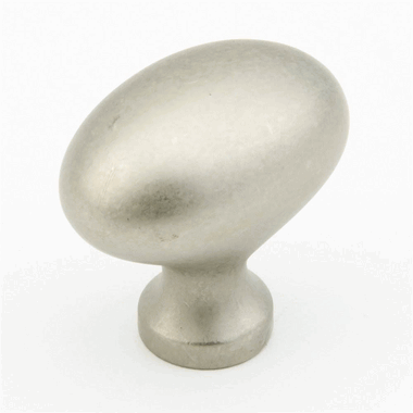 1 3/8 Inch Country Style Oval Knob (Distressed Nickel Finish) SCHAUB