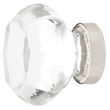 1 Inch Old Town Clear Cabinet Knob (Polished Nickel Finish) EMTEK