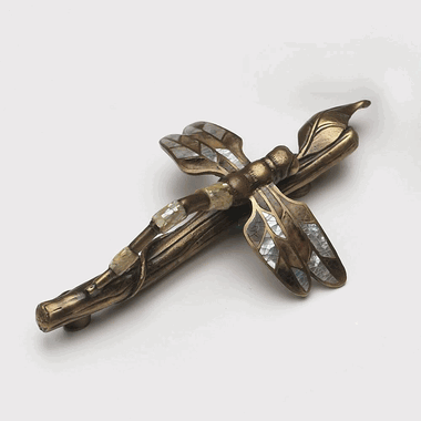 2 5/8 Inch (3 1/8 Inch c-c) Symphony Inlays Dragonfly-Twig Pull (Mother of Pearl Finish) SCHAUB