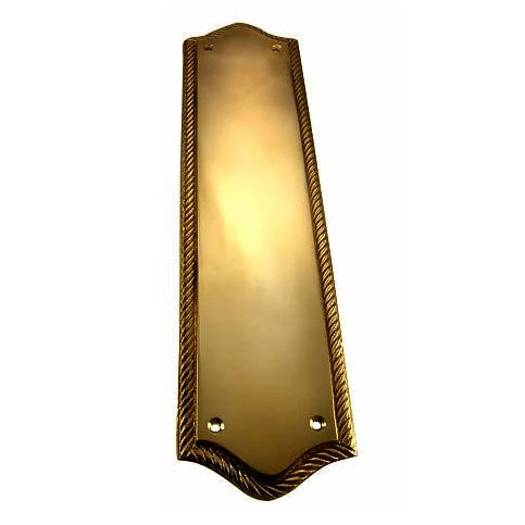 12 Inch Georgian Oval Roped Style Door Push Plate (Antique Brass) COPPER MOUNTAIN HARDWARE