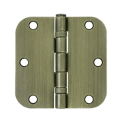 3 1/2 Inch x 3 1/2 Inch Ball Bearing Steel Hinge (Antique Brass Finish) DELTANA