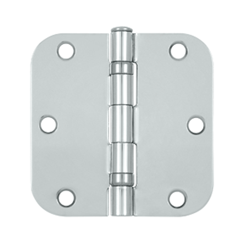 3 1/2 Inch x 3 1/2 Inch Ball Bearing Steel Hinge (Chrome Finish) DELTANA