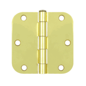 3 1/2 Inch x 3 1/2 Inch Steel Hinge (Polished Brass Finish) DELTANA