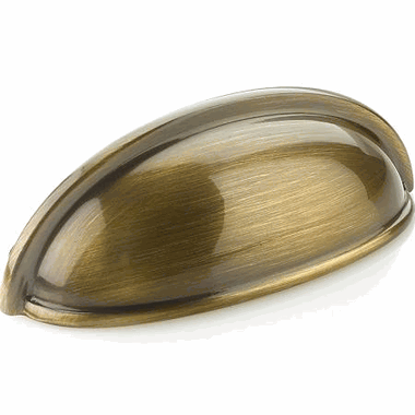 3 3/4 Inch (3 Inch c-c) Traditional Designs Cup Pull (Antique Brass Finish) SCHAUB