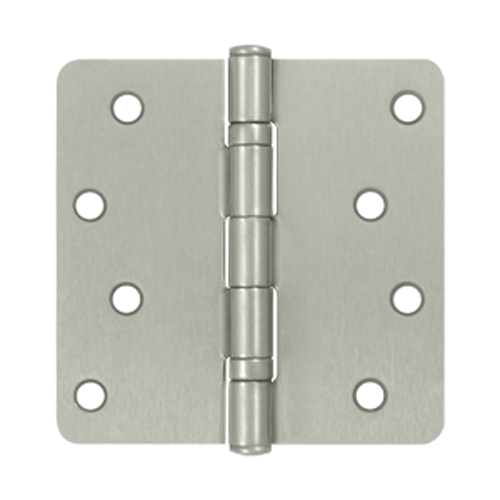 4 Inch x 4 Inch Ball Bearing Steel Hinge (1/4 Radius Corner, Brushed Nickel Finish) DELTANA