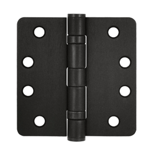 4 Inch x 4 Inch Ball Bearing Steel Hinge (1/4 Radius Corner, Oil Rubbed Bronze Finish) DELTANA