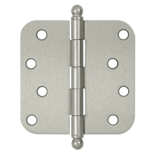 4 Inch x 4 Inch Ball Tip Steel Hinge (Brushed Nickel Finish) DELTANA