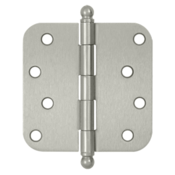 4 Inch x 4 Inch Ball Tip Steel Hinge (Brushed Nickel Finish) DELTANA