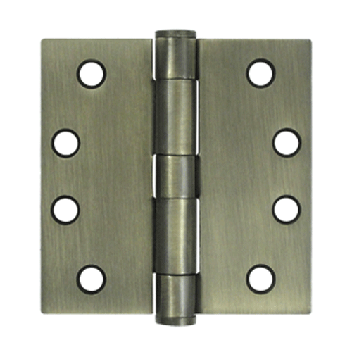 4 Inch x 4 Inch Heavy Duty Steel Hinge (Antique Brass Finish) DELTANA