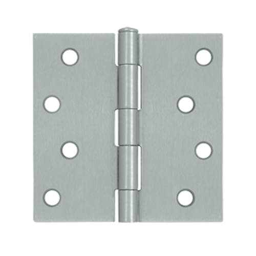 4 Inch x 4 Inch Square Corner Steel Hinge (Brushed Chrome Finish) DELTANA