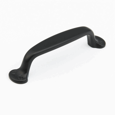 5 1/8 Inch (4 Inch c-c) Country Style Pull (Matte Black Finish) SCHAUB