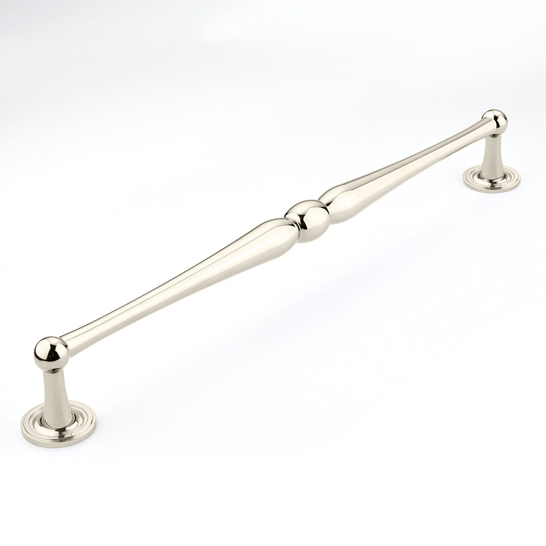 15 3/4 Inch (15 Inch c-c) Atherton Pull with Plain Footplates (Polished Nickel Finish) SCHAUB