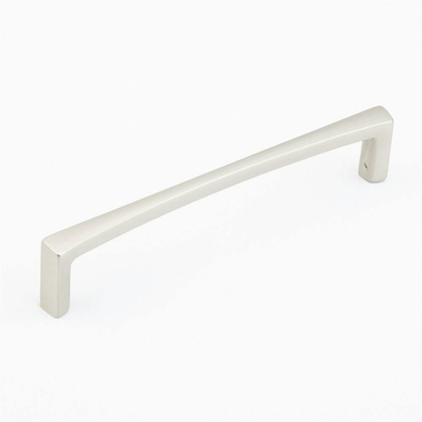 6 3/16 Inch (6 Inch c-c) Italian Contemporary Pull (Brushed Nickel Finish) SCHAUB