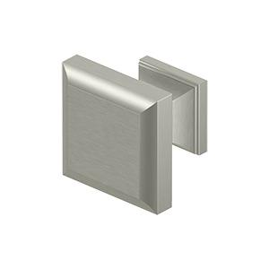 1 3/16 Inch Solid Brass Decorative Square Cabinet & Furniture Knob (Several Finishes Available) DELTANA