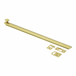 12 Inch Solid Brass Surface Bolt (Lifetime Polished Brass Finish) DELTANA