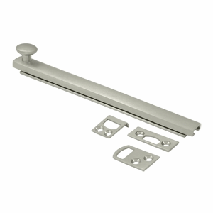 6 Inch Solid Brass Surface Bolt (Brushed Nickel Finish) DELTANA