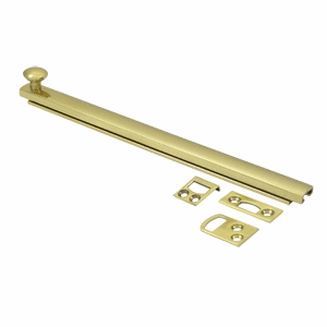 8 Inch Solid Brass Surface Bolt (Polished Brass Finish) DELTANA