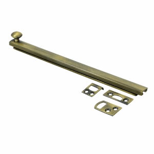 8 Inch Solid Brass Surface Bolt (Antique Brass Finish) DELTANA