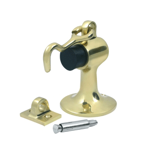 Heavy Duty Cement Floor Mounted Bumper Door Stop Polished Brass Finish DELTANA