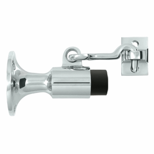 Heavy Duty Wall Mounted Bumper Door Stop (Polished Chrome Finish) DELTANA