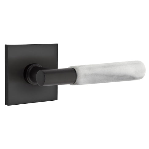 Emtek T-Bar White Marble Lever With Square Rosette (Several Finishes Available) EMTEK