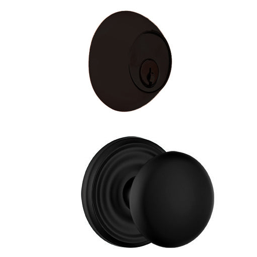 Emtek Regular Entryway Set with Providence Round Brass Knob (Several Finishes Available) EMTEK