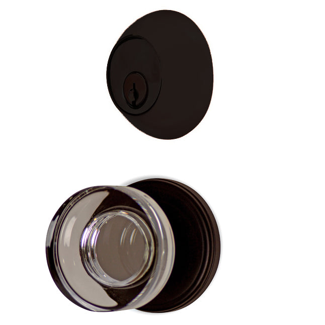 Classic Disc Entryway Set with Crystal Disc Knob (Several Finishes Available) EMTEK